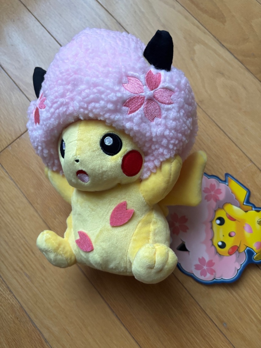 Pokémon Center Tokyo DX Exclusive Sakura Afro Pikachu Plush - 1st Anniversary Li